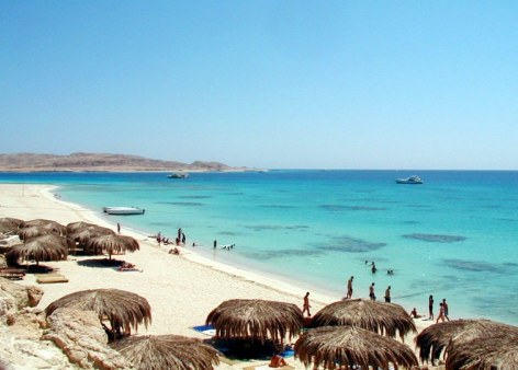 The beach at Hurghada, Egypt